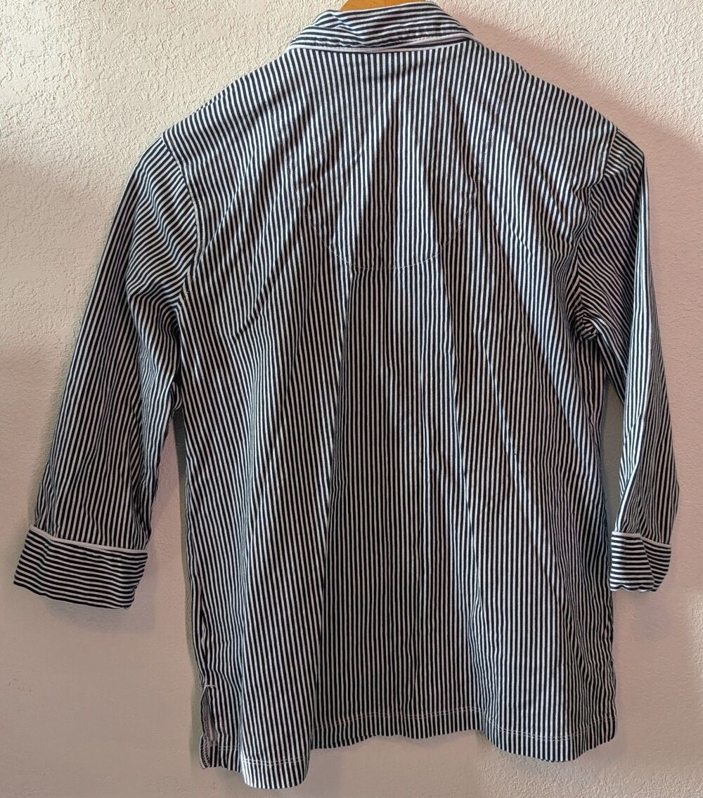 Lauren By Ralph Lauren Women's Striped PJ Shirt Size S Small Black & White (797M - Picture 3 of 5